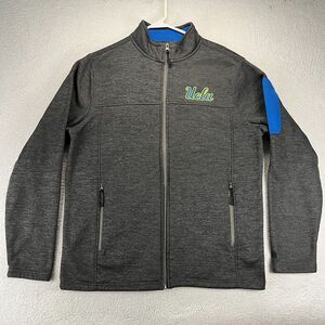 UCLA Bruins Jacket Mens L Large Dark Gray Full Zip Mock Neck Pockets Athleisure